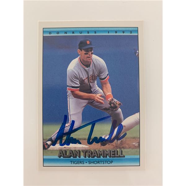Alan Trammell signed baseball card