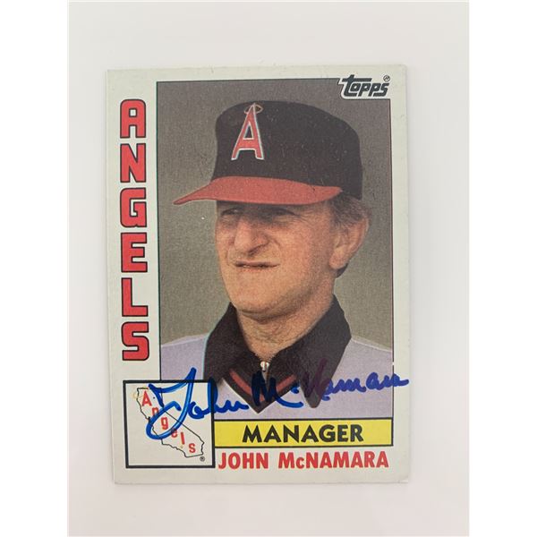 John McNamara signed baseball card