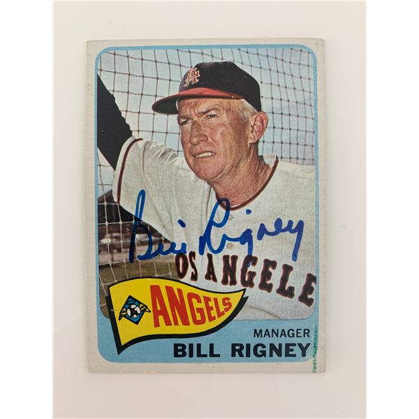 Bill Rigney signed baseball card