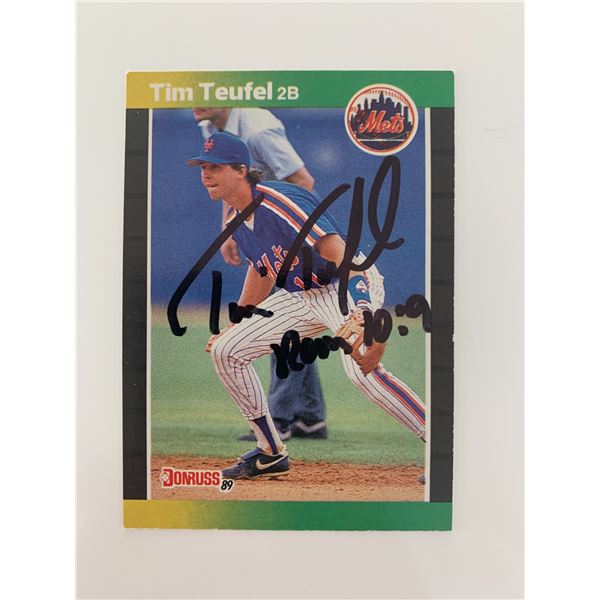 Tim Teufel signed baseball card