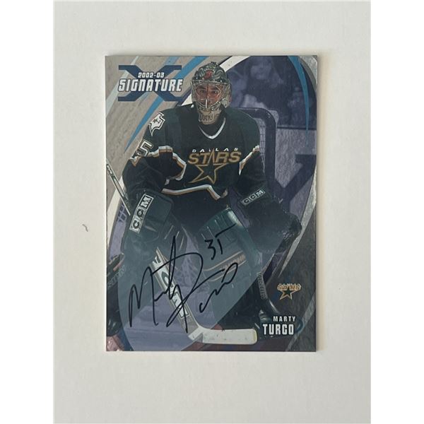 Dallas Stars Marty Turco 2002-03 Signature Series #165 signed trading card