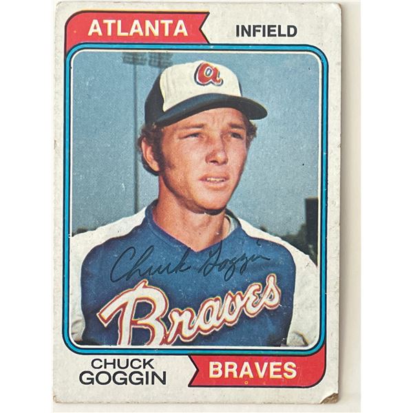 Atlanta Braves Chuck Goggin signed 1974 Topps trading card