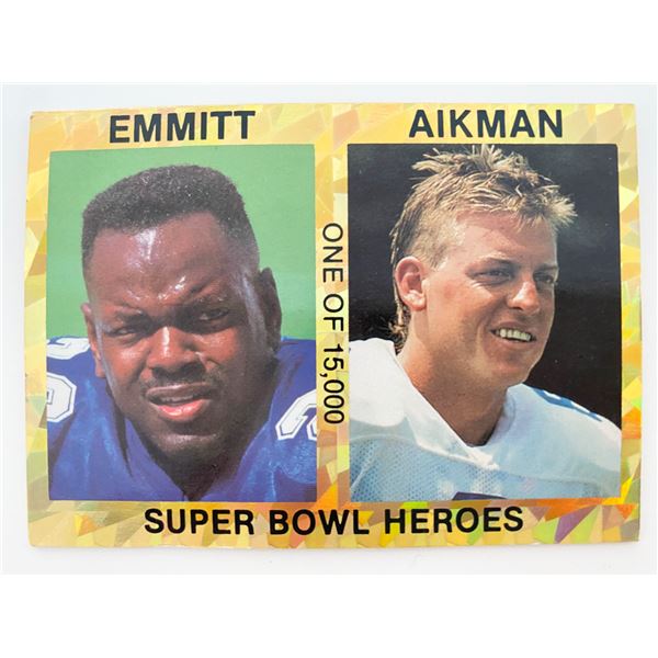 Super Bowl Heroes Emmitt Smith & Troy Aikman Football Card