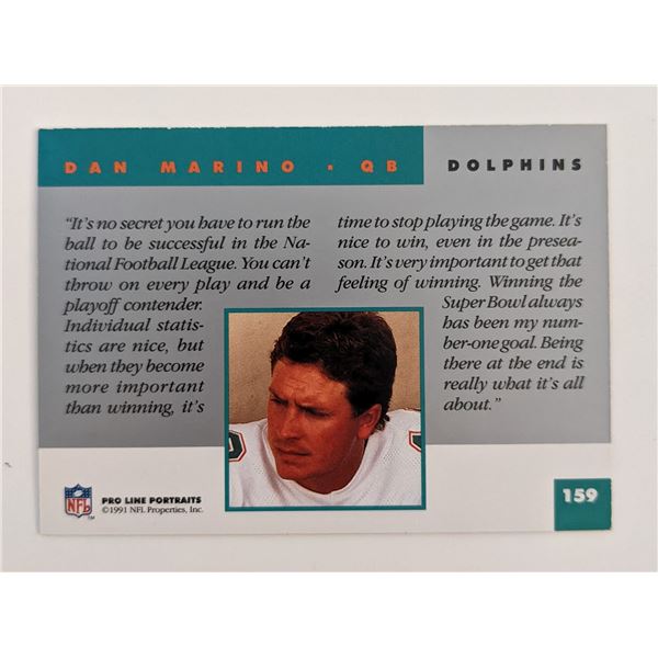 Dan Marino Miami Dolphins Pro Line Portraits Card
