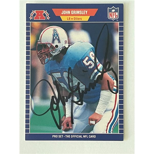Houston Oilers John Grimsley 1989 NFL #144 signed trading card