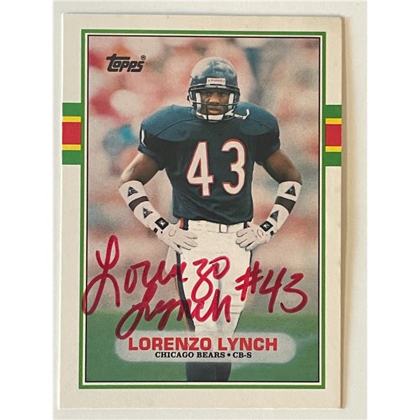 Chicago Bears Lorenzo Lynch 1989 Topps #42T  signed trading card