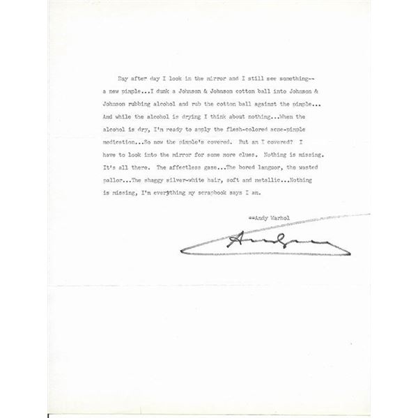 Andy Warhol Signed Letter
