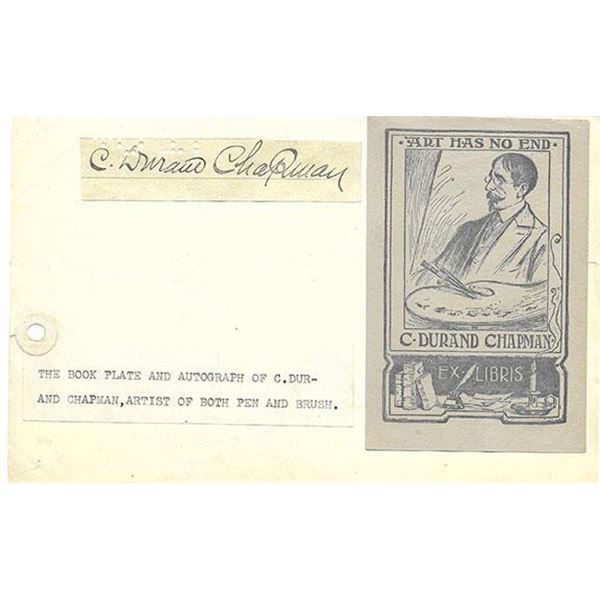 Durand C. Chapman signed bookplate