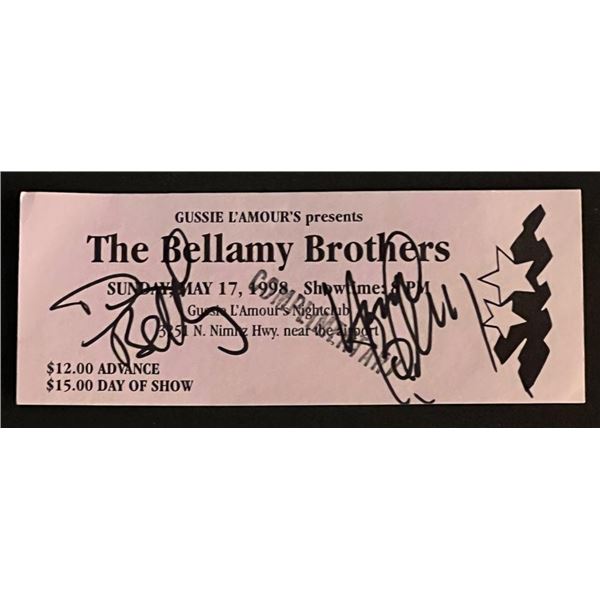 The Bellamy Brothers Signed Concert Ticket