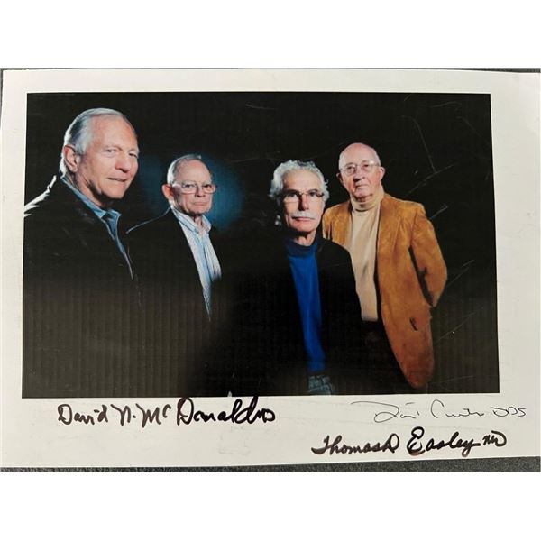 JFK assassination medical staff David N. McDonald, Thomas Easley and David Curtis signed photo.