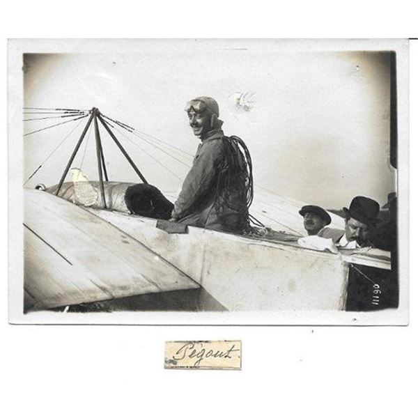 Flying Ace Adolphe Pegoud Signed Photograph