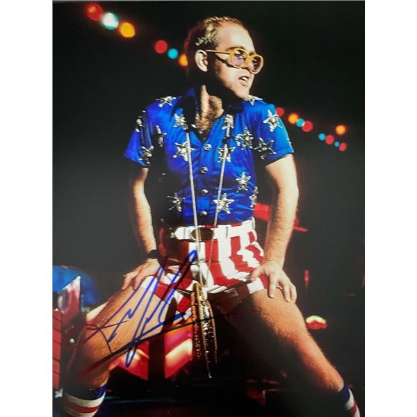 Elton John signed photo