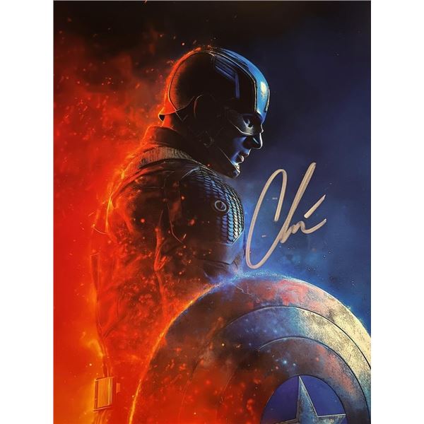 Captain America Chris Evans signed movie photo