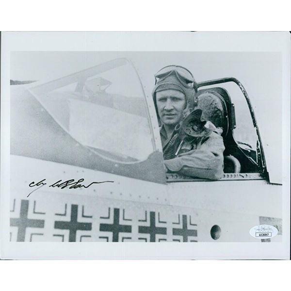 WWII Ace Fighter Pilot Clyde East  signed photo. JSA Authenticated