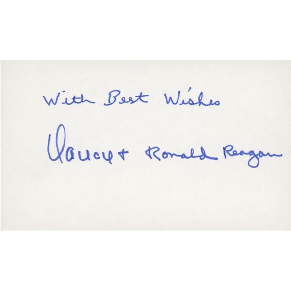 Nancy and Ronald Reagan signature cut