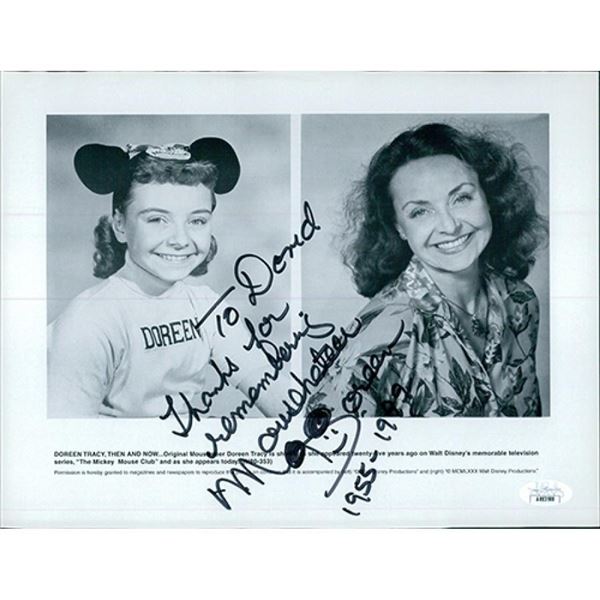 Mouseketeer Doreen Tracey signed photo. JSA Authenticated