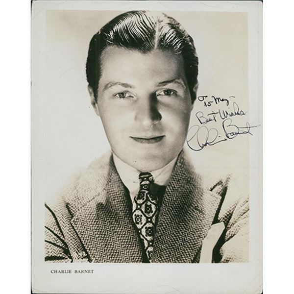 Big Band Musician Charlie Barnet  signed photo. JSA Authenticated