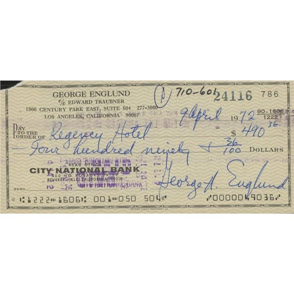 The Ugly American George Englund signed check