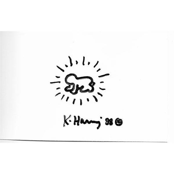 Pop Artist Keith Haring Signed Artwork