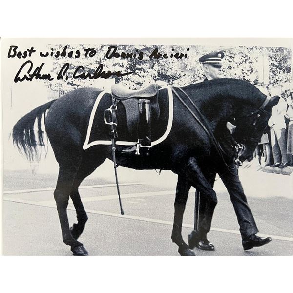 JFK Assassination Arthur Carlson Black Jack Funeral Procession Horse signed photo