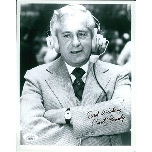 Sportscaster Curt Gowdy signed photo. JSA Authenticated