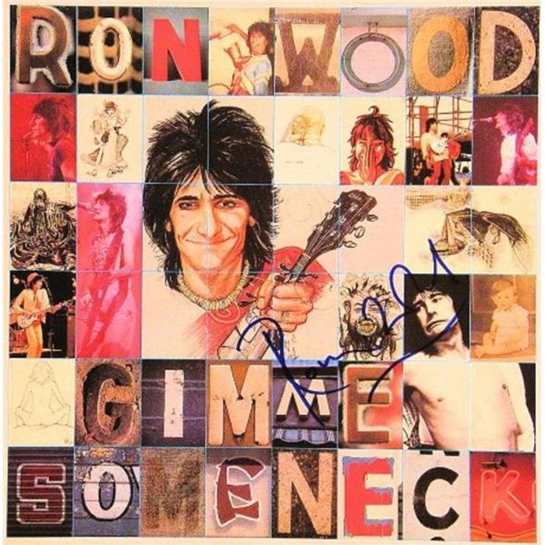 The Rolling Stones Ron Wood signed Gimme Some Neck album