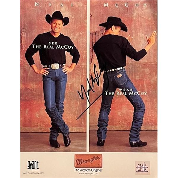 Country Singer Neal McCoy Signed Wrangler Jeans Ad Photo
