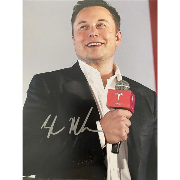 Tesla Elon Musk signed photo