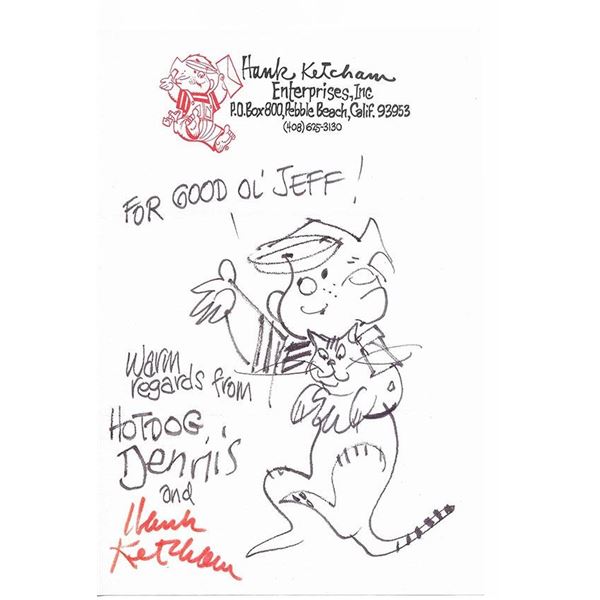 Dennis the Menace creator Hank Ketcham Signed Artwork