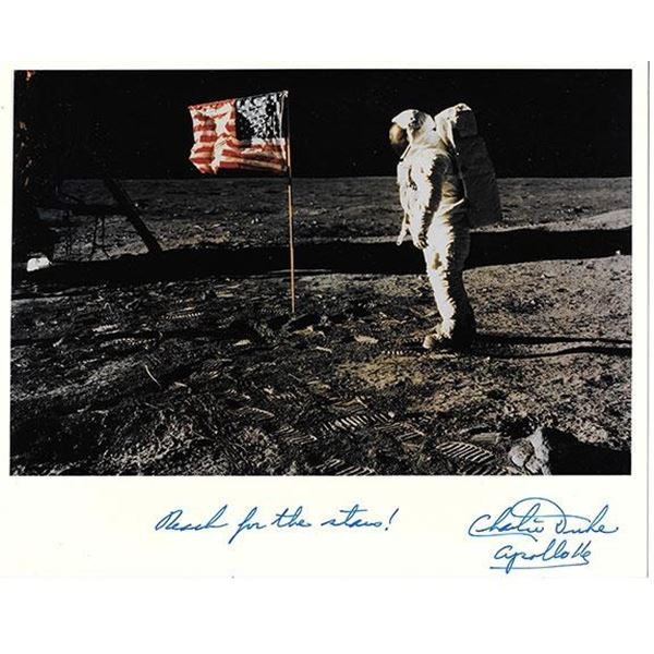 Astronaut Charlie Duke signed NASA photograph