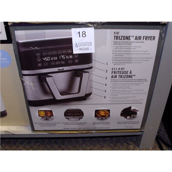 Bella Pro Series TriZone 9qt Air Fryer 1800W