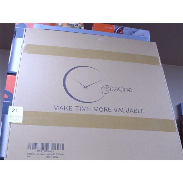 YisiteOne Large Decorative Wall Clock 23.6" Black