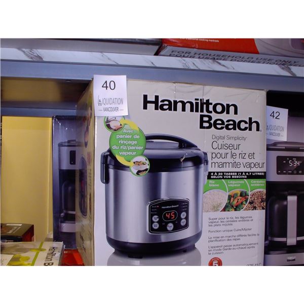 Hamilton Beach Digital Simplicity Rice Cooker Steamer 20-Cup