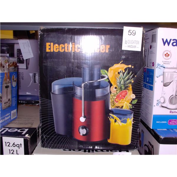 Electric Centrifugal Juicer Red Stainless Steel 2-Speed