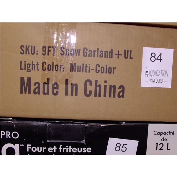 9ft Snow Garland with Multi-Color Lights