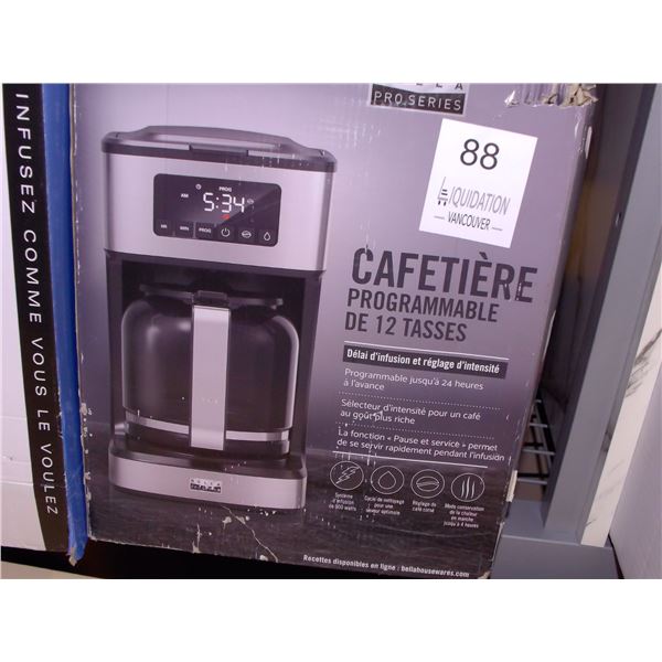 Bella Pro Series 12 Cup Programmable Coffee Maker