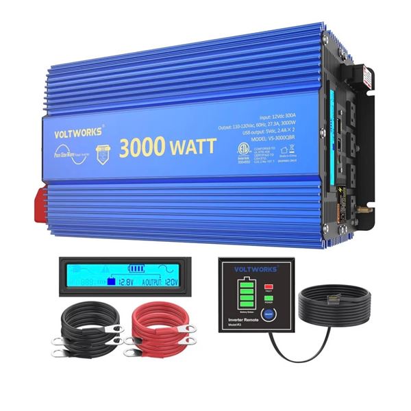 Voltworks 3000W Pure Sine Wave Power Inverter