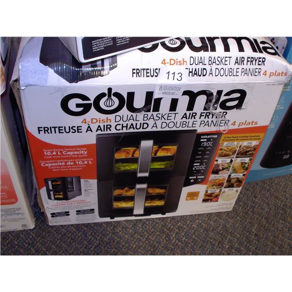 Gourmia 4-Dish Dual Basket Air Fryer 10.4L