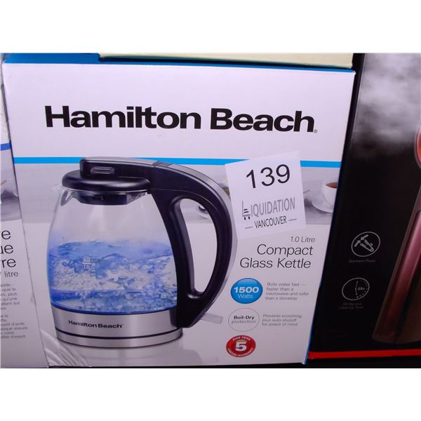 Hamilton Beach 1.0L Compact Glass Kettle