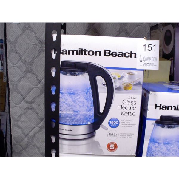 Hamilton Beach 1.7L Glass Electric Kettle