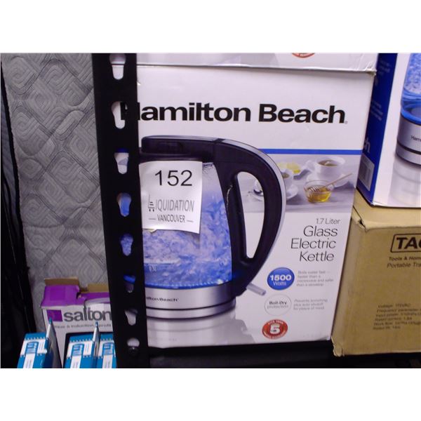 Hamilton Beach 1.7L Glass Electric Kettle