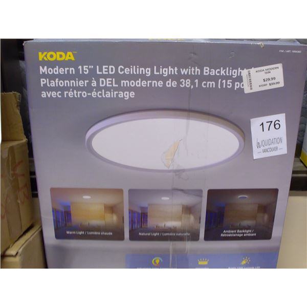 KODA Modern 15" LED Ceiling Light with Backlight