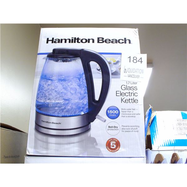 Hamilton Beach 1.7 Liter Glass Electric Kettle