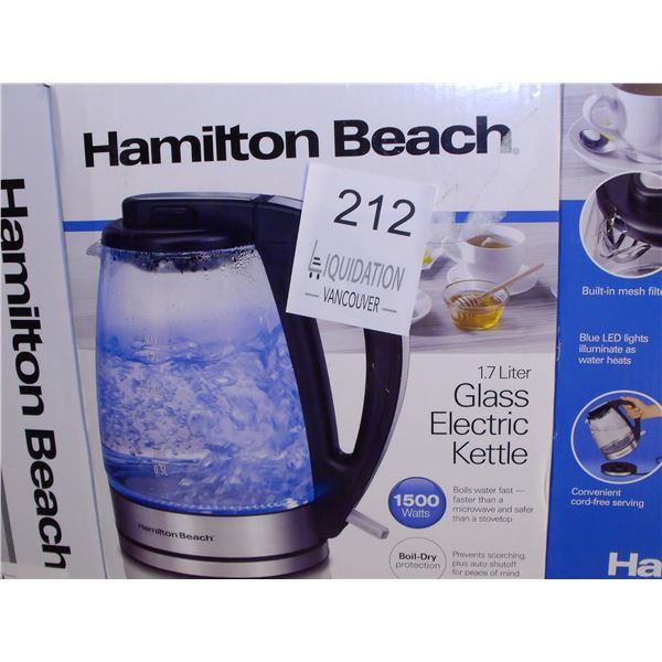Hamilton Beach 1.7 Liter Glass Electric Kettle