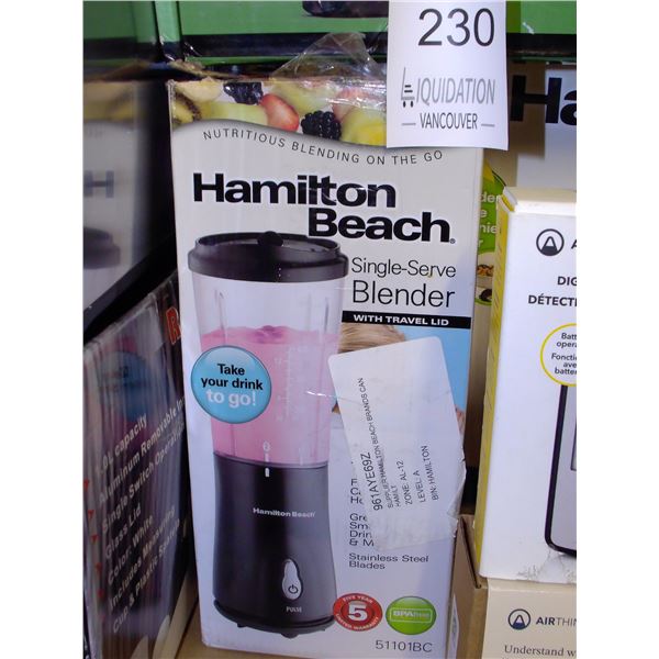 Hamilton Beach Single-Serve Blender with Travel Lid