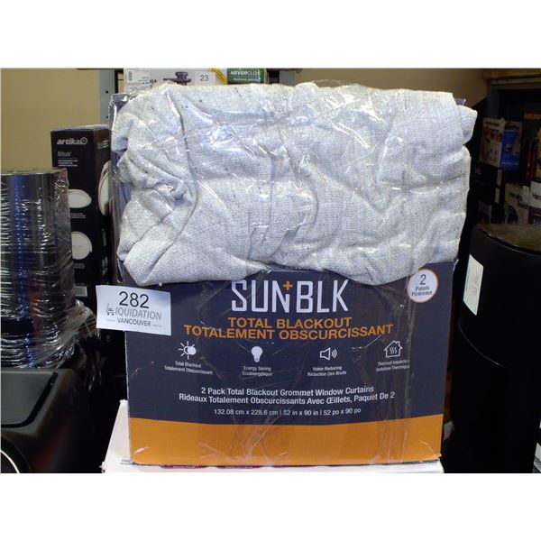 SunBLK Total Blackout Grommet Window Curtains (2 Pack)