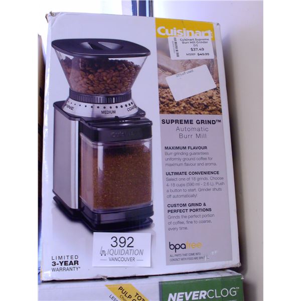 Cuisinart Supreme Grind Burr Mill Grinder