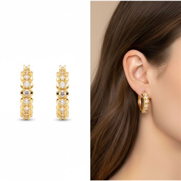 18kt Gold Layered Oro Laminado Hoop Earrings 8 RB