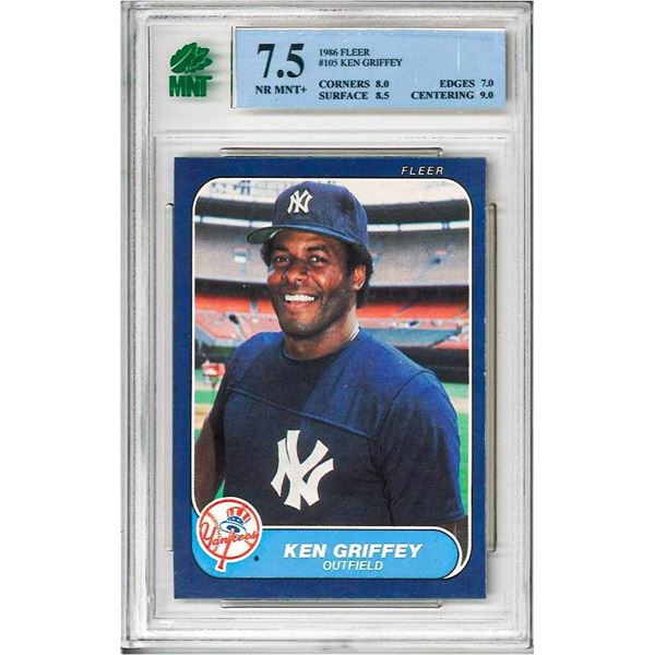 1986 Fleer " KEN GRIFFEY " # 105 - NR MNT+ 7.5
