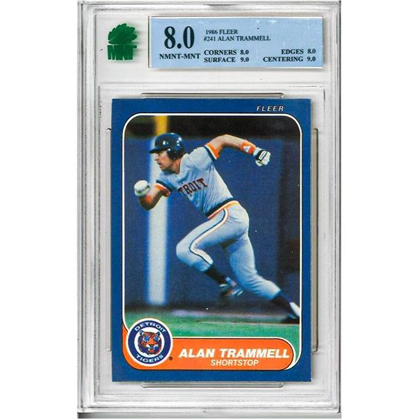 1986 Fleer " ALAN TRAMMELL " # 241 - NMNT-MNT 8